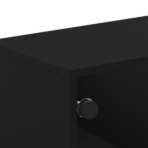 Tv-bord med glaslåger 102x37x50 cm sort