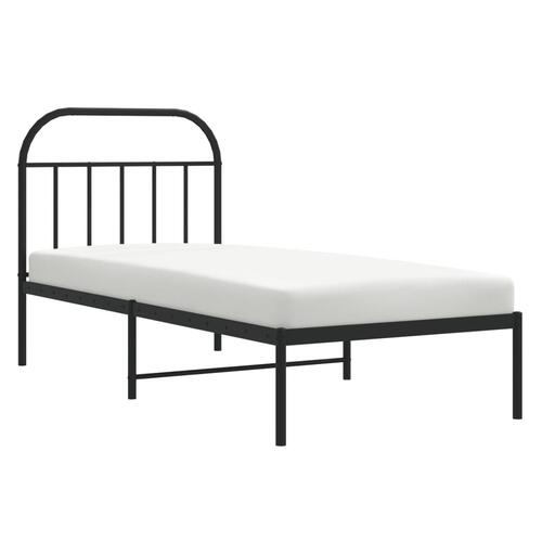 Sengeramme med sengegavl 90x190 cm metal sort