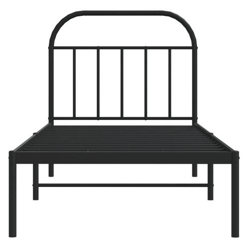 Sengeramme med sengegavl 90x190 cm metal sort