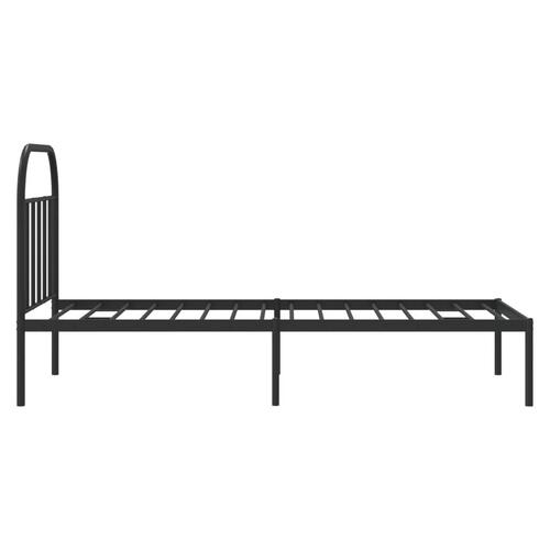 Sengeramme med sengegavl 90x190 cm metal sort