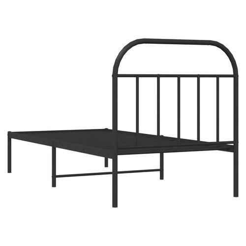 Sengeramme med sengegavl 90x190 cm metal sort