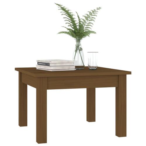 Sofabord 45x45x30 cm massivt fyrretræ gyldenbrun