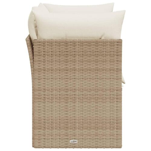 2-personers havesofa med hynder polyrattan beige