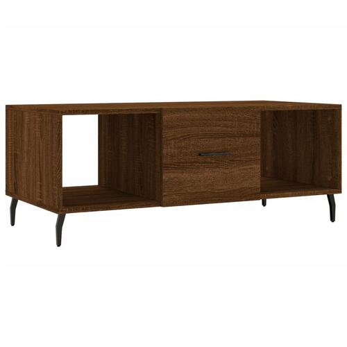 Sofabord 102x50x40 cm konstrueret træ brun egetræsfarve