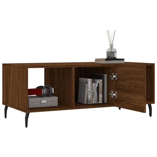 Sofabord 102x50x40 cm konstrueret træ brun egetræsfarve