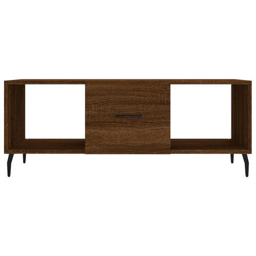 Sofabord 102x50x40 cm konstrueret træ brun egetræsfarve