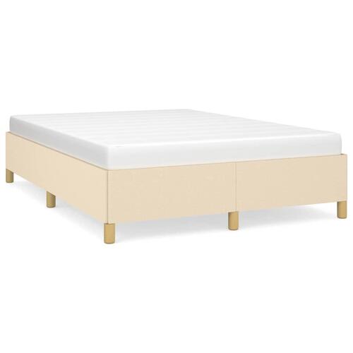 Sengeramme 140x200 cm stof cremefarvet
