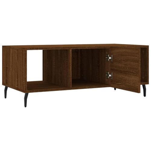 Sofabord 102x50x40 cm konstrueret træ brun egetræsfarve