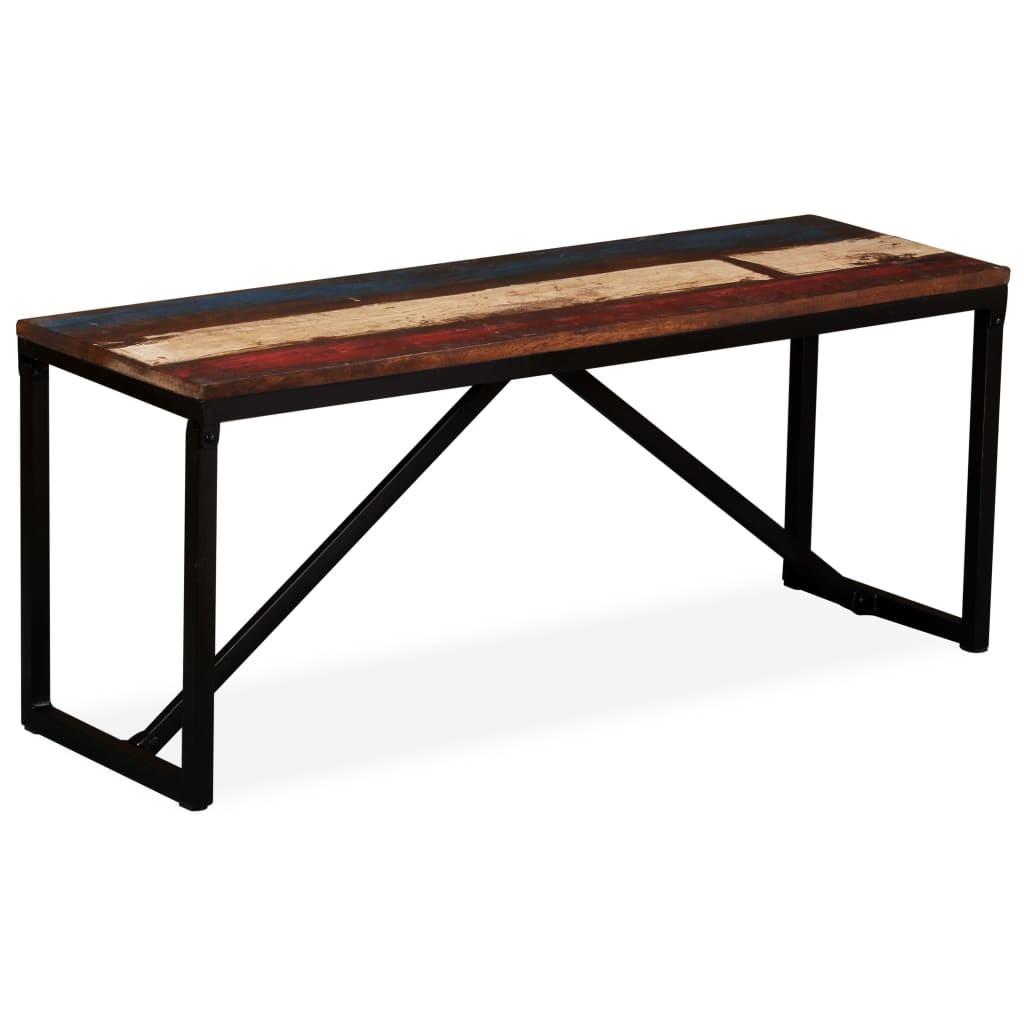 Bænk 110x35x45 cm massivt genbrugstræ