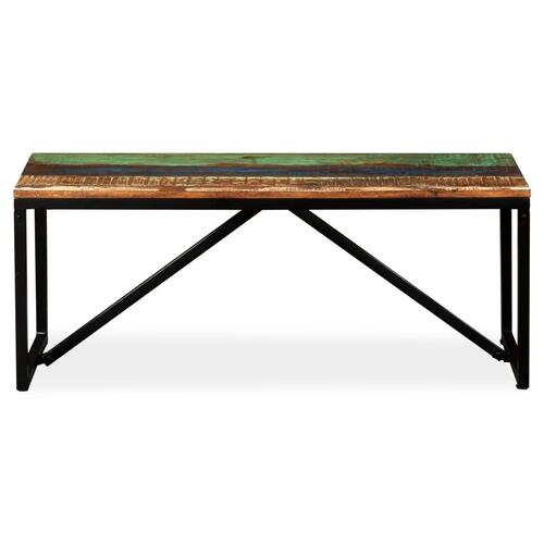 Bænk 110x35x45 cm massivt genbrugstræ