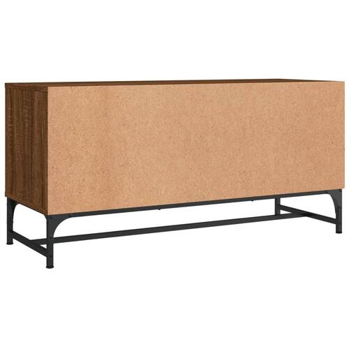 Skab med glaslåger 102x37x50 cm brun egetræsfarve