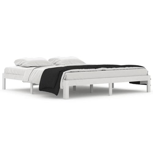Sengestel 180x200 cm Super King massivt fyrretræ hvid