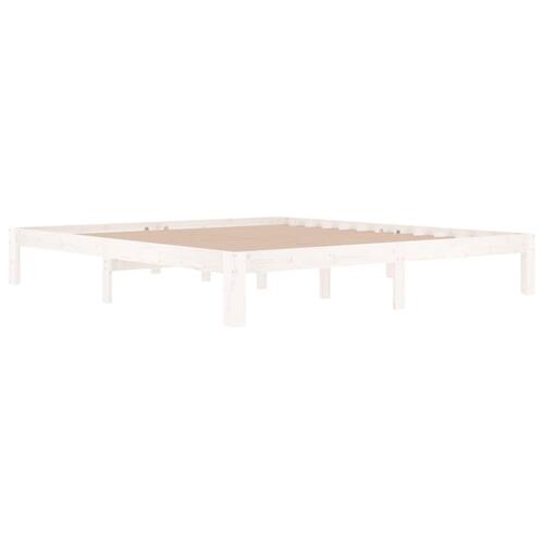 Sengestel 180x200 cm Super King massivt fyrretræ hvid