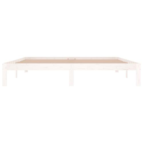 Sengestel 180x200 cm Super King massivt fyrretræ hvid