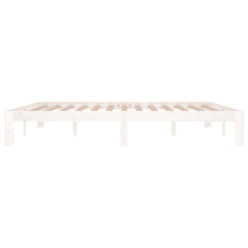 Sengestel 180x200 cm Super King massivt fyrretræ hvid