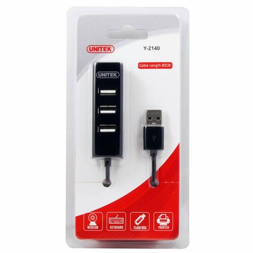 3-Port USB Hub Unitek Y-2140 Sort