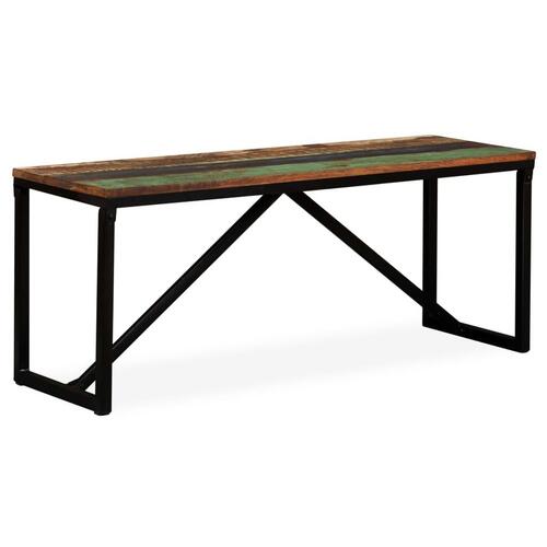 Bænk 110x35x45 cm massivt genbrugstræ