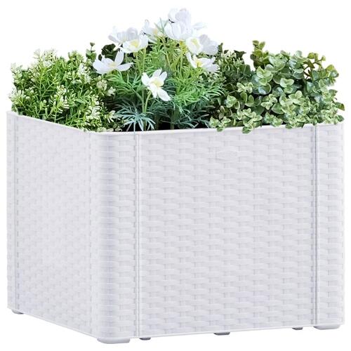 Højbed med automatisk vandingssystem 43x43x33 cm hvid