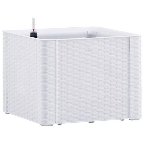 Højbed med automatisk vandingssystem 43x43x33 cm hvid