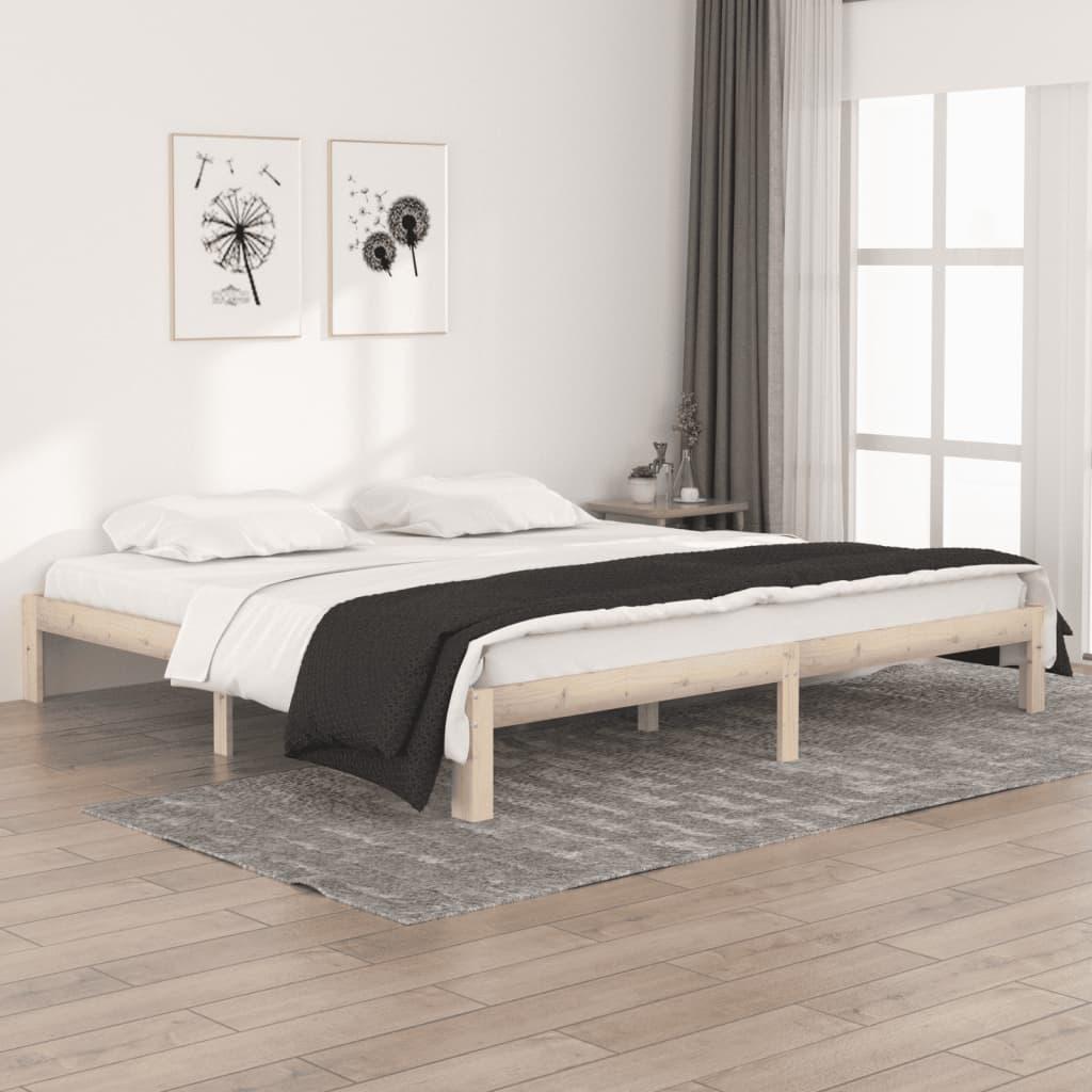 Sengeramme 200x200 cm massivt fyrretræ