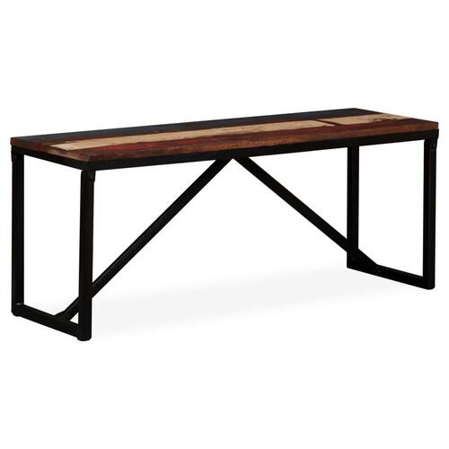 Bænk 110x35x45 cm massivt genbrugstræ