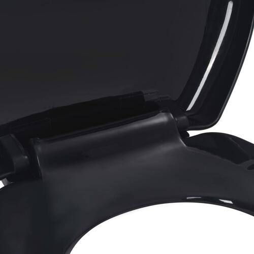 Toiletsæde med soft-close og quick release-design sort