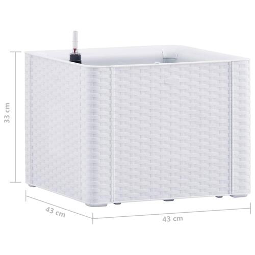 Højbed med automatisk vandingssystem 43x43x33 cm hvid