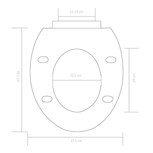 Toiletsæde med soft-close og quick release-design sort