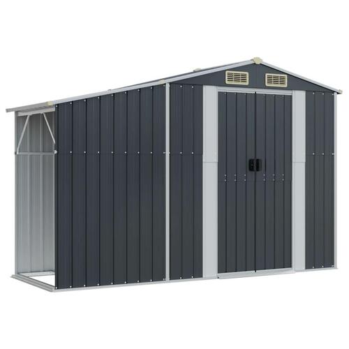 Haveskur 277x93x179 cm galvaniseret stål antracitgrå