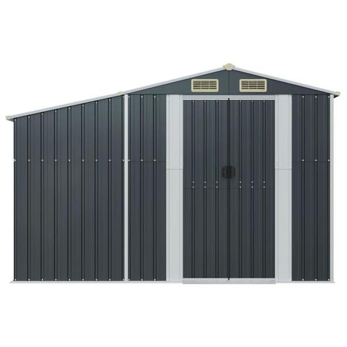 Haveskur 277x93x179 cm galvaniseret stål antracitgrå