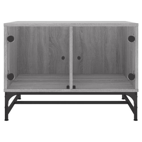 Sofabord med glaslåger 68,5x50x50 cm grå sonoma-eg