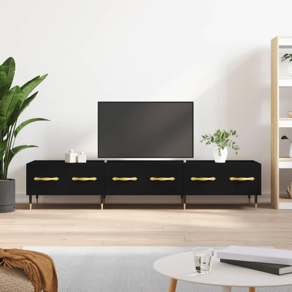 Tv-bord 150x36x30 cm konstrueret træ sort