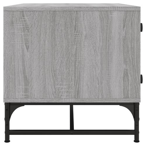 Sofabord med glaslåger 68,5x50x50 cm grå sonoma-eg