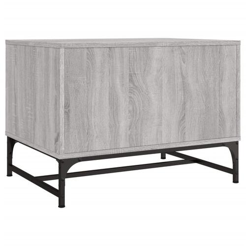 Sofabord med glaslåger 68,5x50x50 cm grå sonoma-eg