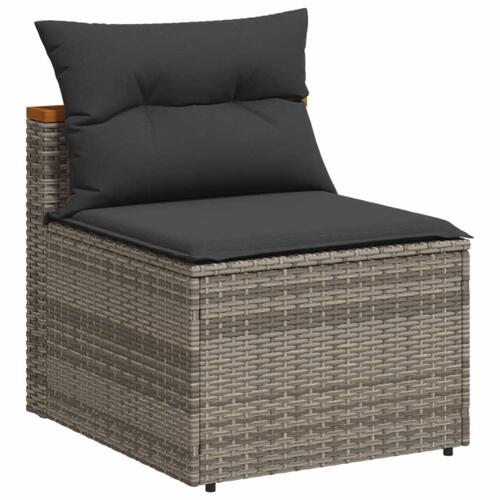 Sofamoduler til haven 2 stk. med hynder polyrattan grå