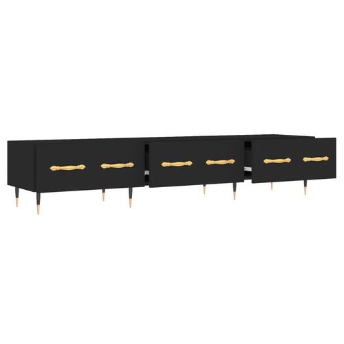 Tv-bord 150x36x30 cm konstrueret træ sort