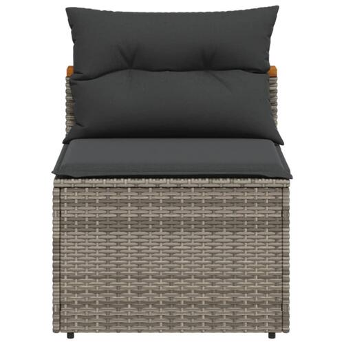 Sofamoduler til haven 2 stk. med hynder polyrattan grå