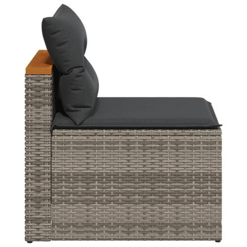 Sofamoduler til haven 2 stk. med hynder polyrattan grå