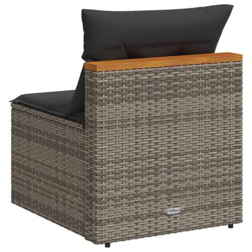 Sofamoduler til haven 2 stk. med hynder polyrattan grå