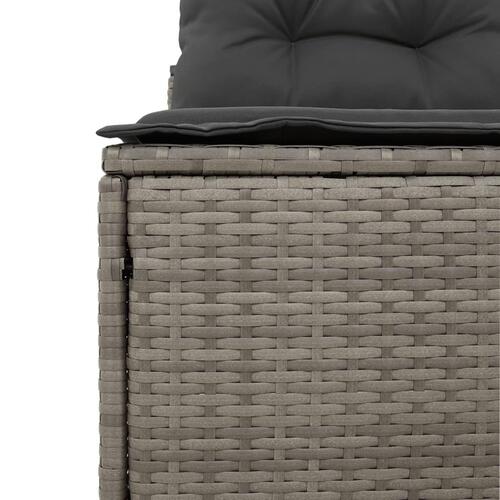 Sofamoduler til haven 2 stk. med hynder polyrattan grå