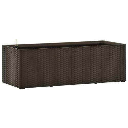 Højbed med automatisk vandingssystem 100x43x33 cm mokkafarvet