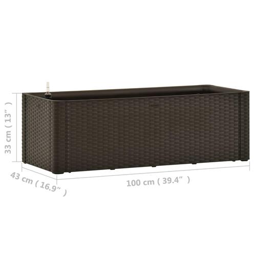 Højbed med automatisk vandingssystem 100x43x33 cm mokkafarvet