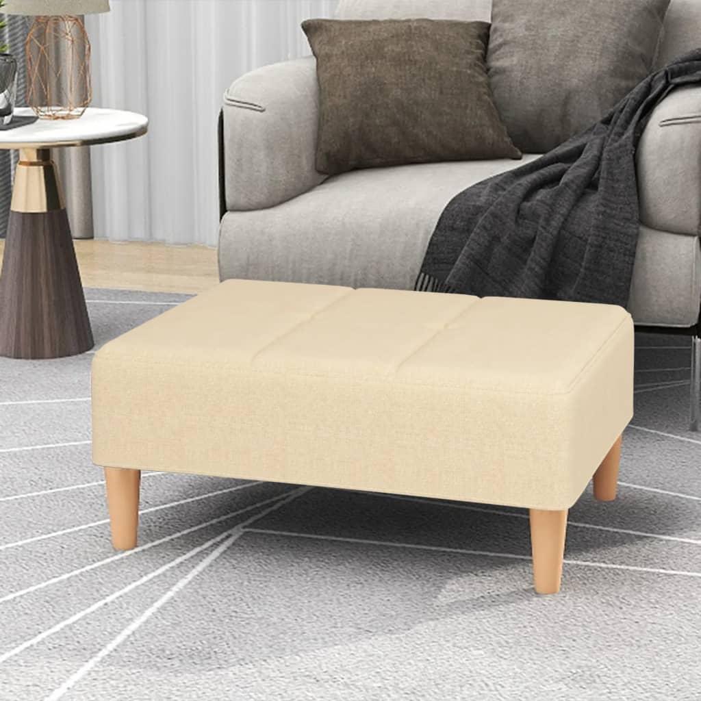 Fodskammel 78x56x32 cm stof cremefarvet
