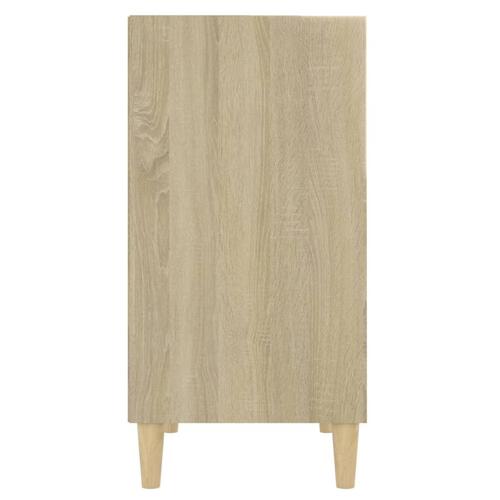 Skænk 57x35x70 cm konstrueret træ hvid og sonoma-eg