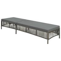 Liggestol med hynde polyrattan grå