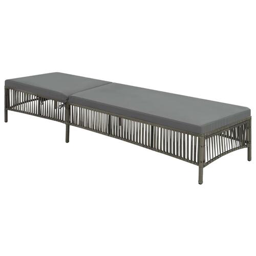 Liggestol med hynde polyrattan grå