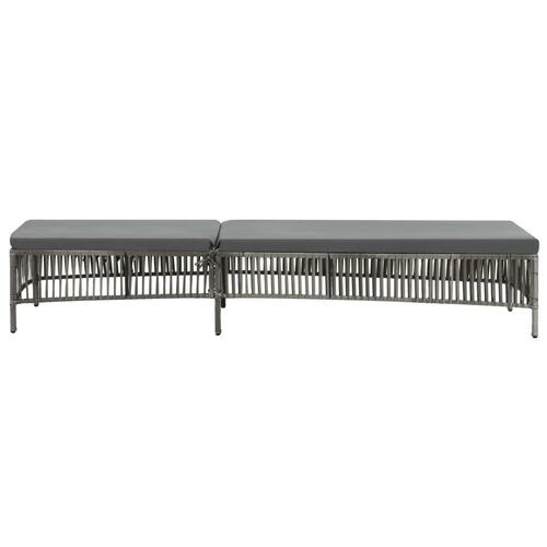 Liggestol med hynde polyrattan grå
