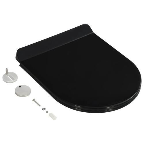 Toiletsæde med soft-close og quick release-design sort