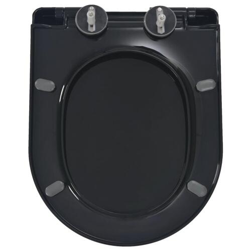 Toiletsæde med soft-close og quick release-design sort