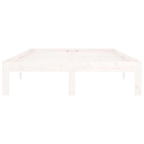 Sengeramme 120x200 cm massivt fyrretræ hvid
